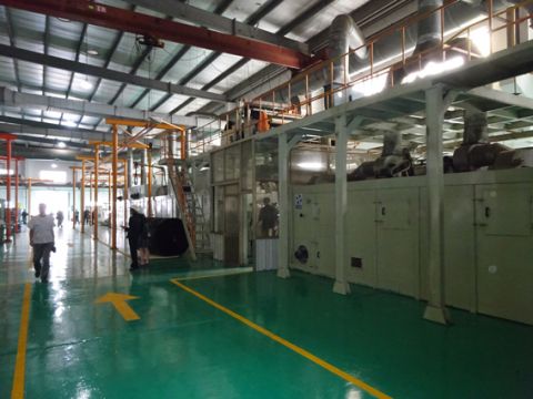 Kunshan Xiefu New Material has 15 production lines and an annual capacity of 40 million metres for synthetic leather products.