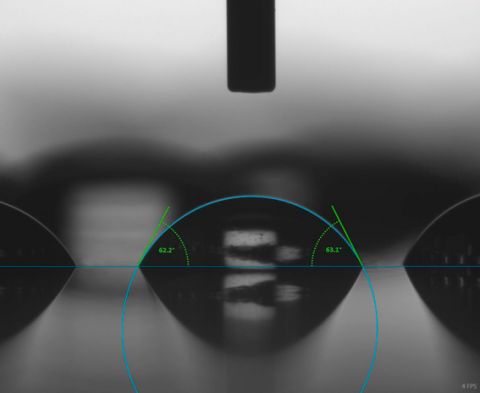 The latest development from Krüss is software (Advance) to help measure small contact angles between surfaces and drops of liquid even where the image is obscured by poor light.